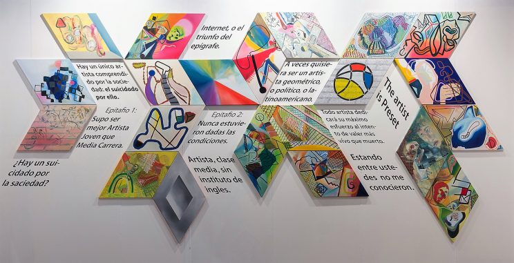 Pablo Rosales - Mas de lo nuevo - óleo sobre tela y plotter sobre pared, 2016. (Foto- Bruno Dubner)